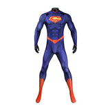 DC The New 52 Superman Clark Kent Superhero Cosplay Costume Print Jumpsuit Cloak Becostume