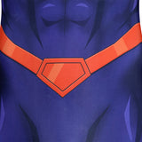 DC The New 52 Superman Clark Kent Superhero Cosplay Costume Print Jumpsuit Cloak Becostume