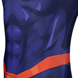DC The New 52 Superman Clark Kent Superhero Cosplay Costume Print Jumpsuit Cloak Becostume