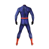 DC The New 52 Superman Clark Kent Superhero Cosplay Costume Print Jumpsuit Cloak Becostume