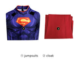 DC The New 52 Superman Clark Kent Superhero Cosplay Costume Print Jumpsuit Cloak Becostume