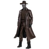 Spider Man Noir Cosplay Costume Halloween Outfit Brown Leather Suit Becostume