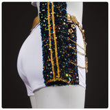 Kpop Demon Hunters Rumi Kids Adult Golden Black Performance Dance Outfit Becostume
