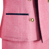 Julia Fox Inspired Jackie Kennedy Cosplay Costume Pink Tweed Suit with Hat Becostume