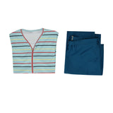 15th Doctor Who Ncuti Gatwa Lining Striped Shirt Navy Pants Halloween Outfit Becostume