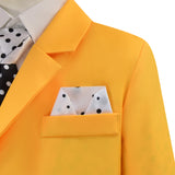 The Mask Jim Carrey Cosplay Costume Yellow Suit Men Uniform Halloween Carnival Outfit Becostume
