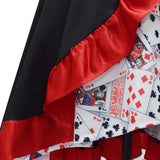Alice in Wonderland Queen of Hearts Dress Fancy Halloween Woman Kids Outfit Becostume