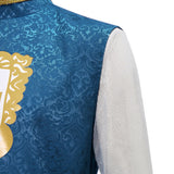 King Baldwin IV Cosplay Costume Kingdom of Heaven Outfit with Mask Blue Halloween Outfit