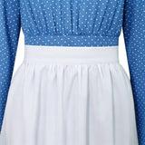 Kids Little House on the Prairie Laura Cosplay Pioneer Blue Dress Polka Dot Colonial Costume