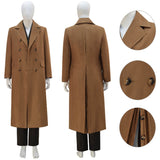 10th Doctor Suede Trench Coat Doctor Who Tenth Doctor Coat Cosplay Costume BEcostume