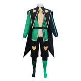 The Freak Circus Harlequin Cosplay Costume Jester Green Halloween Outfit BEcostume