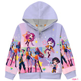 Kids Kpop Demon Hunters Hoodie Sweatshirt Cosplay Costume Hooded Colorful Coat Becostume