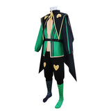 The Freak Circus Harlequin Cosplay Costume Jester Green Halloween Outfit BEcostume