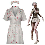 Silent Hill Nurse Cosplay Costume Scary White Halloween Outfit Becostume