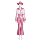 Dolly Parton Cosplay Country Singer Pink Fringe Cowgirl Suit Western Halloween Outfit with Hat