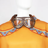 Super Mario Orange Desert Poncho With Goggles Cosplay Costume Mario Outfit Becostume
