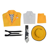 The Mask Jim Carrey Cosplay Costume Yellow Suit Men Uniform Halloween Carnival Outfit Becostume