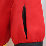The Freak Circus Pierrot Cosplay Costume Jester Red Halloween Outfit BEcostume