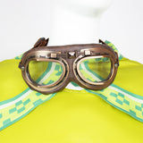 Super Mario Green Desert Poncho With Goggles Cosplay Costume Luigi Outfit Becostume