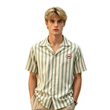 Obsession Movie Cassell Cosplay Costume Green White Striped Short Sleeve Shirt Becostume