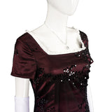 Titanic Rose Dewitt Bukater Women Red Dress Cosplay Costume Halloween Suit