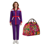 Weapons Aunt Miss Gladys Cosplay Costume Purple With Bag Necklace Halloween Outfit