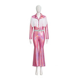 Dolly Parton Cosplay Country Singer Pink Fringe Cowgirl Suit Western Halloween Outfit with Hat