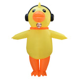 Listen to Music Duckling Inflatable Costume High Quality Fun Party Look Yellow Halloween Suit Becostume