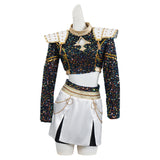 Kpop Demon Hunters Zoey Cosplay Costume Golden Black Dance Outfit Kids Adult Becostume