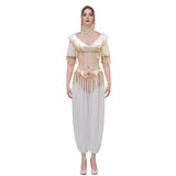 1791's Lady Dream of Jeannie Cosplay Costume Jeannie White Halloween Outfit Becostume