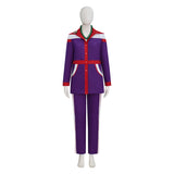 Weapons Aunt Miss Gladys Cosplay Costume Purple With Bag Necklace Halloween Outfit
