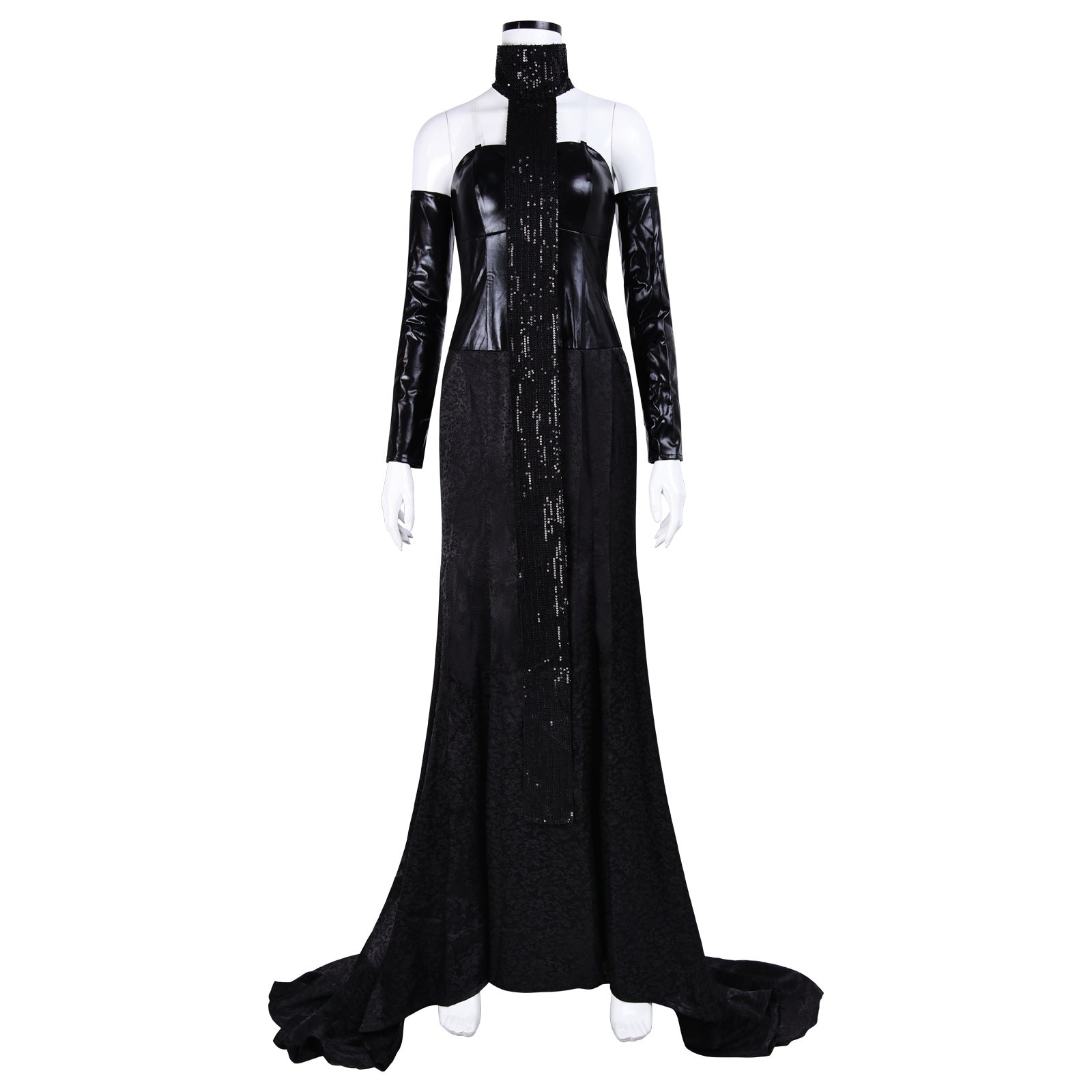 Star Wars Padmé Amidala Black Gown Cosplay Costume with Train Hallowee – Becostume