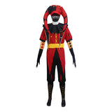 The Freak Circus Pierrot Cosplay Costume Jester Red Halloween Outfit BEcostume