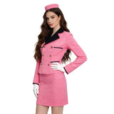 Julia Fox Inspired Jackie Kennedy Cosplay Costume Pink Tweed Suit with Hat Becostume