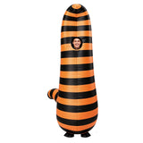 Inflatable Worm Funny Costume Halloween Party Orange Black Striped Blow-up Adult Suit Becostume