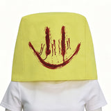 Backrooms Partygoer Face Hood Creepy Bloody Smiley Yellow Head Cover Becostume