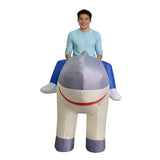 Ride On Shark Inflatable Costume Adult Funny Halloween Cosplay Outfit Becostume