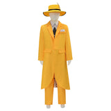 The Mask Jim Carrey Cosplay Costume Yellow Suit Men Uniform Halloween Carnival Outfit Becostume