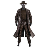 Spider Man Noir Cosplay Costume Halloween Outfit Brown Leather Suit Becostume