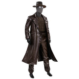 Spider Man Noir Cosplay Costume Halloween Outfit Brown Leather Suit Becostume