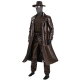 Spider Man Noir Cosplay Costume Halloween Outfit Brown Leather Suit Becostume