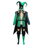 The Freak Circus Harlequin Cosplay Costume Jester Green Halloween Outfit BEcostume