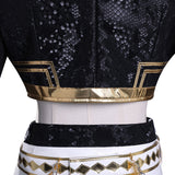 Kpop Demon Hunters Zoey Cosplay Costume Black Golden Halloween Huntrix Outfit Becostume