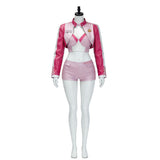 Princess Peach Cosplay Costume Super Mario Bros Movie Racing Outfit Pink Leather Becostume