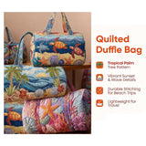 Hippie Bus Quilted Duffle Bag Foldable Carry on Weekender Overnight Bag Becostume