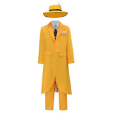 The Mask Jim Carrey Cosplay Costume Yellow Suit Men Uniform Halloween Carnival Outfit Becostume
