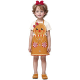 Kids Gingerbread Costume with Hoodie Kids Christmas Apron Flannel Suit BEcostume