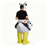 Soccer Cheerleader Goose Inflatable Cosplay Costume Funny Blow Up Party Suit Becostume