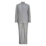 Austin Powers: International Man of Mystery Evil Doctor Cosplay Costume Silver Sequins BEcostume