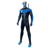 Dick Grayson Nightwing Cosplay Costume Nightwing Leather Jumpsuit Becostume